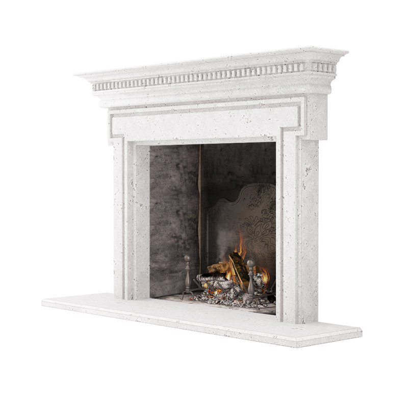 Saint Denis Fireplace Surround, Old World White