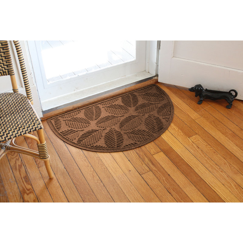 WaterHog Deanna 24 in. x 39 in. Indoor/Outdoor Half Round Door Mat, Dark Brown