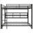 Metal Queen over Queen Bunk Bed with Storage Cabinets and LED, Black