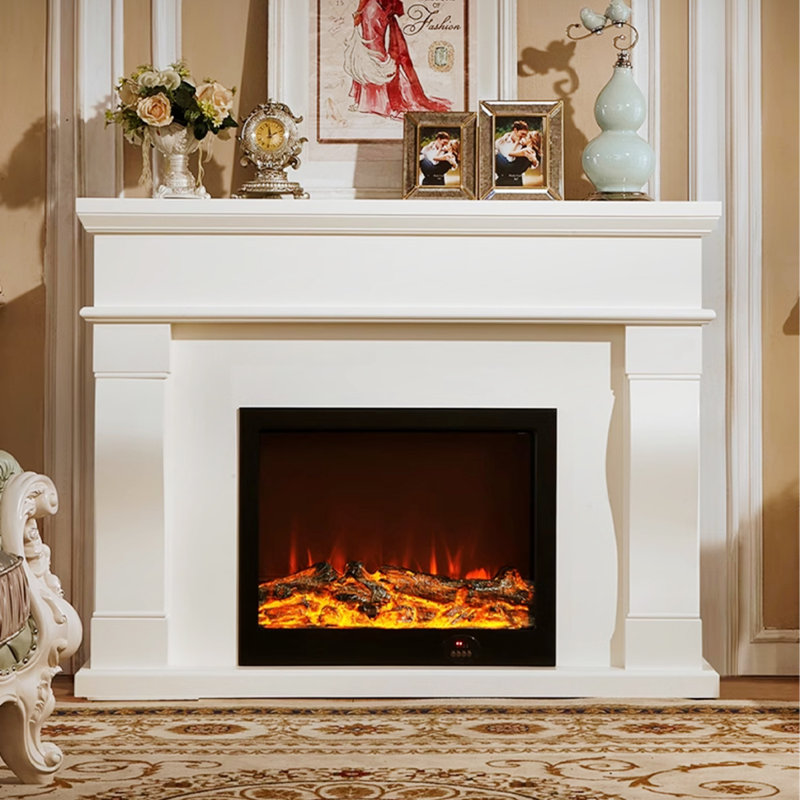 American-style simple electric decorative fireplace with simulated flames