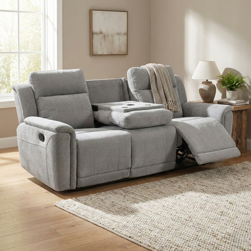 Sumana 3 Seater Reclining Sofa, Grey