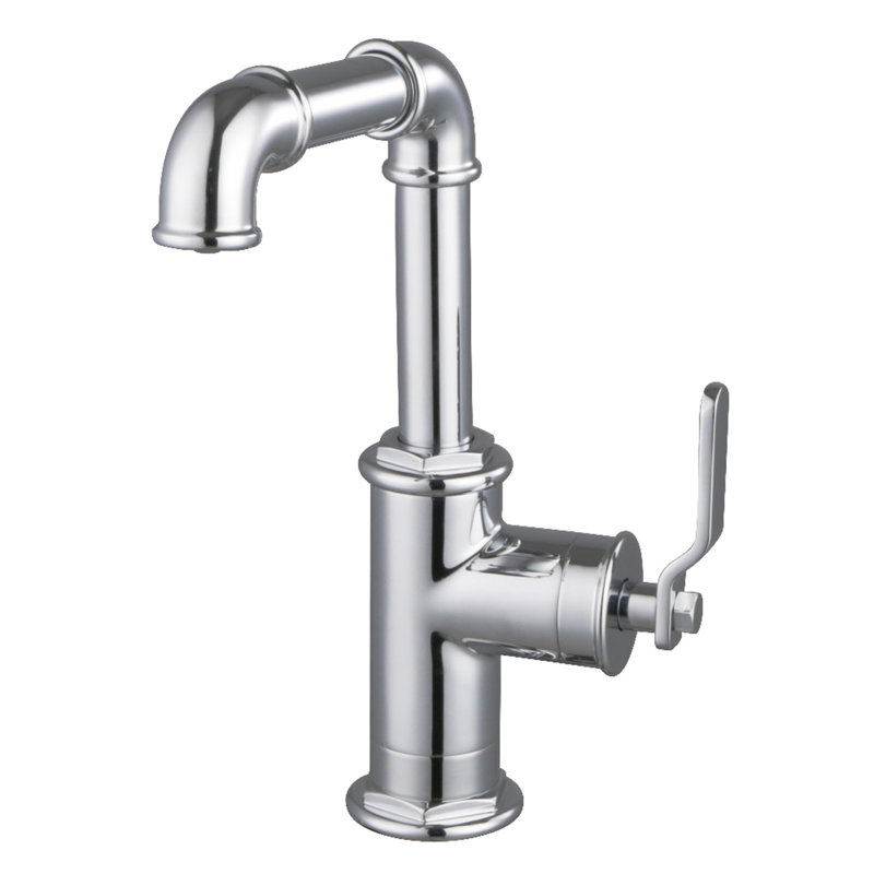 Kingston Brass Whitaker One-Handle 1-Hole Bathroom Faucet With Push Pop-Up Drain, Polished Chrome