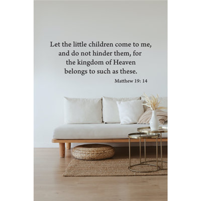 «Let the Little Children Come to Me», autocollant mural verset biblique verset de la Bible - verset biblique inspirant de la Bible