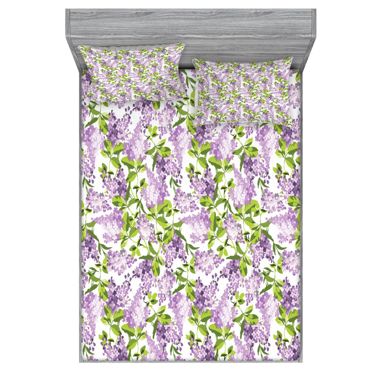 Microfiber Floral Sheet Set, Full, Floral 5