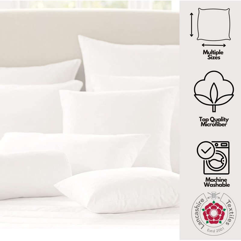 Abstract White Square Euro Cushion Pad, 45cm H x 45cm W x 2.5cm D