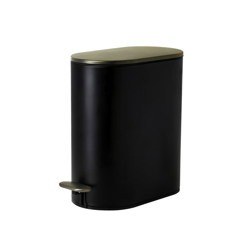 Panier à déchets en acier inoxydable (1,3 gallon), Noir/vert