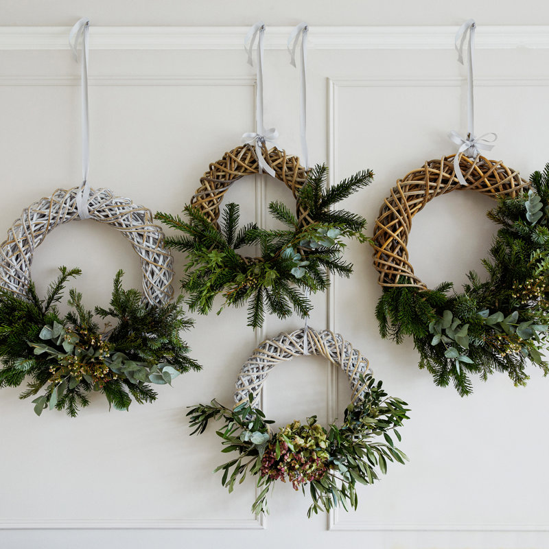Natural Rattan Hand Finished Wreath, 40" H x 40" W x 10" D, Brown