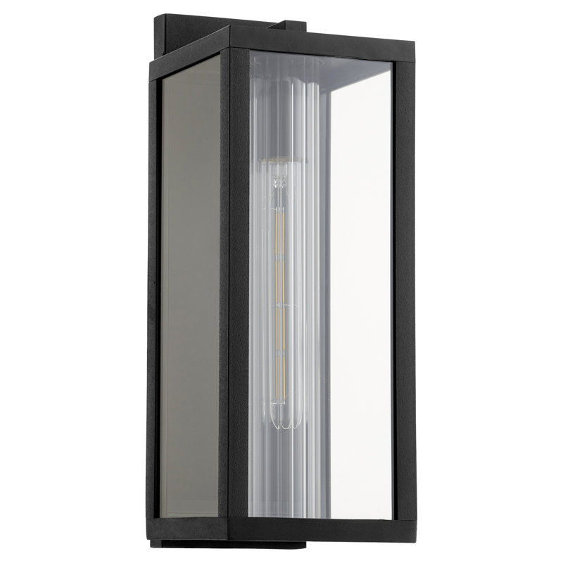 Lanterne murale d'extérieur noire Nayem, H 16 po x l 5,88 po x P 6,88 po