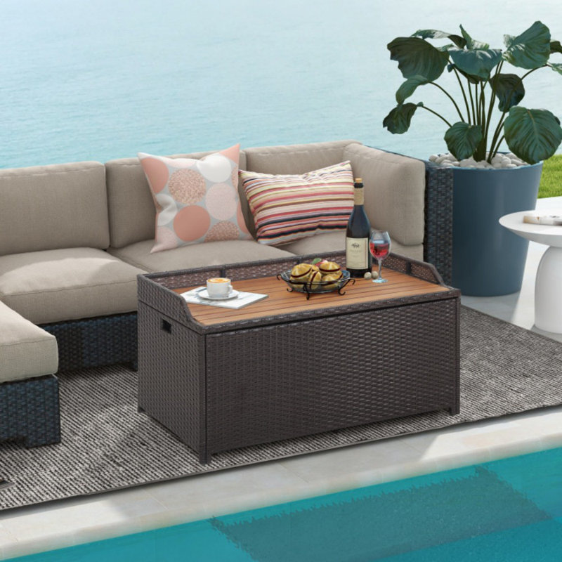 Banc de rangement extérieur 45 gallons avec doublure à fermeture à glissière