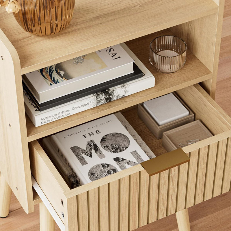 40cm W Manufactured Wood Bedside Table