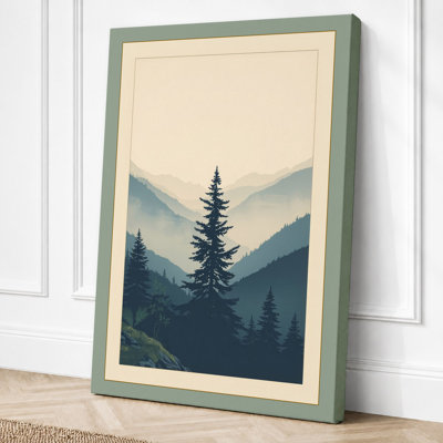 Silent Mountain Forest Scandinavian - Wrapped Canvas