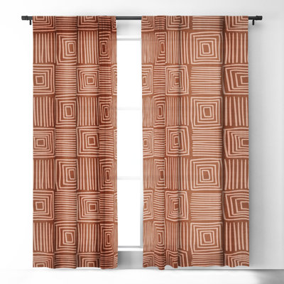 Arbaj Becky Bailey Oasis In Rust/White 1pc Blackout Window Curtain Panel