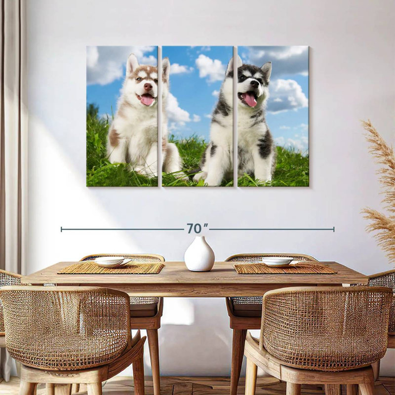 Husky Babies, 36" H x 57" W