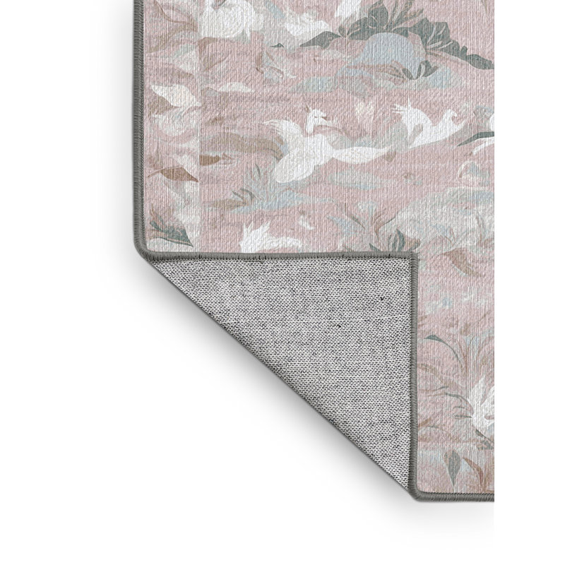 Machine Washable Gray Area Rug, Runner 2' x 5'