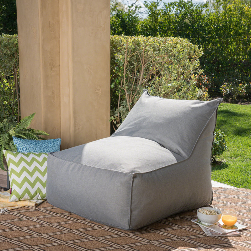 Fauteuil à billes et chaise longue Trule, Polyester gris foncé