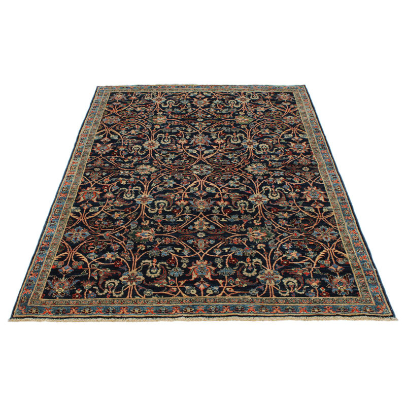 4x6 Navy and Multicolor Anatolian Traditional Rug