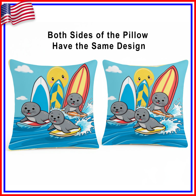 Coussins Sails Surf Illustration, 14 X 14 pouces