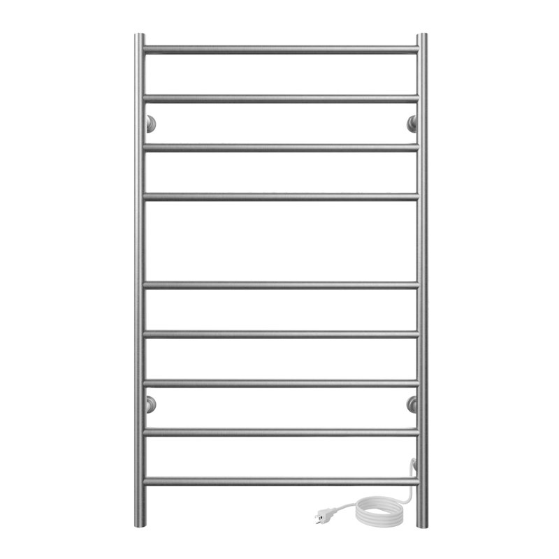 Chauffe-serviettes électrique mural 24 po x 40 po Kontour Linear - nickel brossé, à brancher , H 40 po x l 24 po x P 4 po