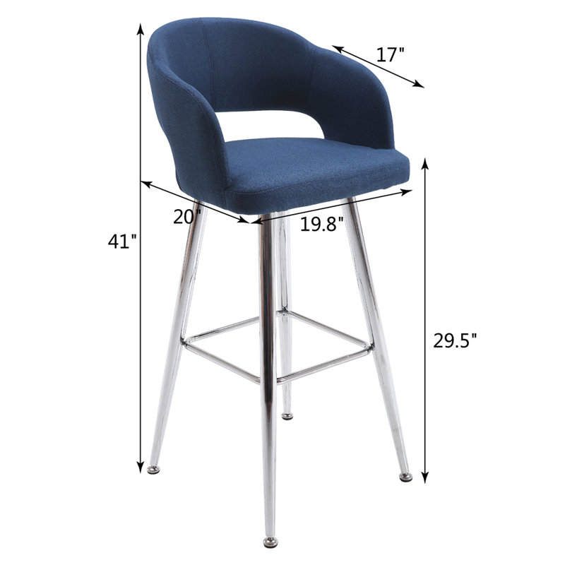 Mehdo Upholstered Counter Stool with Metal Frame