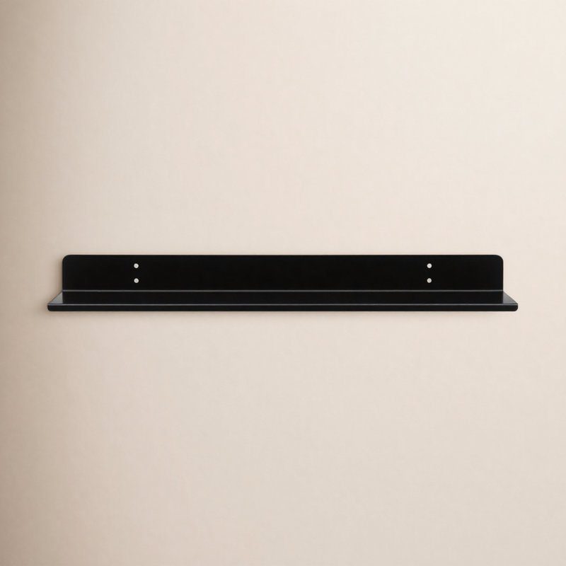 Maja Metal Wall Mounted Floating Display Shelf, 2" H x 24" W x 6" D, Black