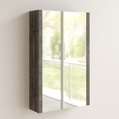 Walker 500mm W 800mm H Surface Framed Medicine Cabinet Mirror 3 Fixed