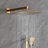 Advanced Shower System With Rain Head, Hand Shower, And Slide Bar In Brushed Gold Modern Bathroom Finish-120920811
