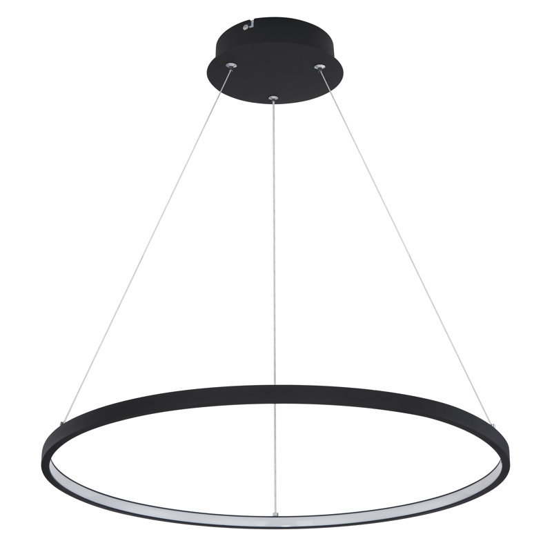 Bansilal 1 - Light LED Crystal Pendant, Matt Black