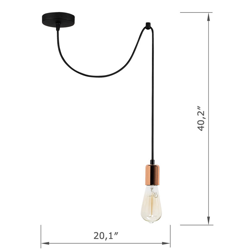 Metal Body Adjustable Height Single Pendant