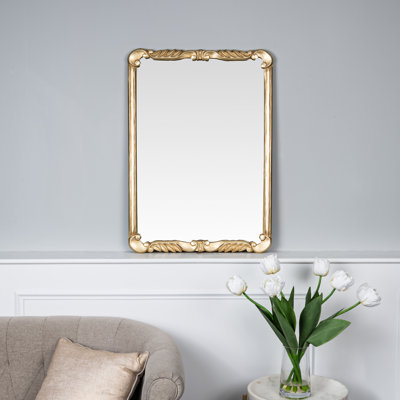 Yuriko Solid Wood Rectangle Wall Mirror