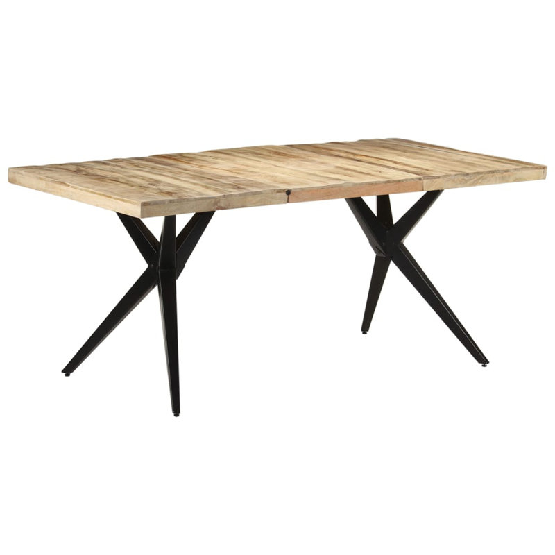 Table de salle à manger en bois de manguier brut, Chêne, L 35,4 po x L 70,9 po