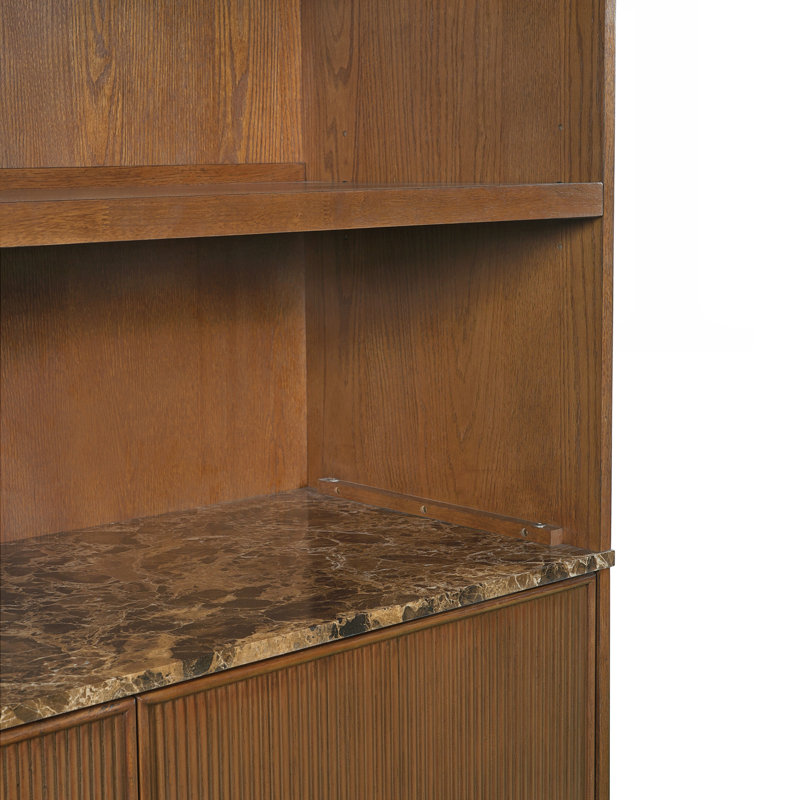 Armoire de rangement avec bibliothèque 91,1 po, Noyer