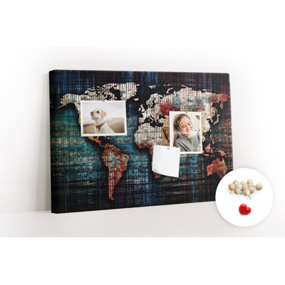 Wall Mounted bulletin board print home decor kitchen notice board home office corkboard Linnear map