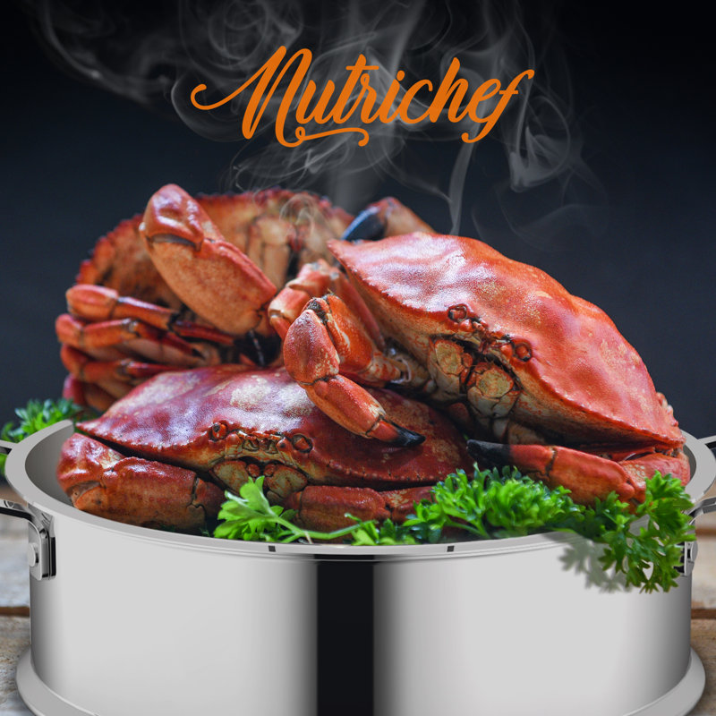 NutriChef 8 Quarts Stainless Steel Stock Pot