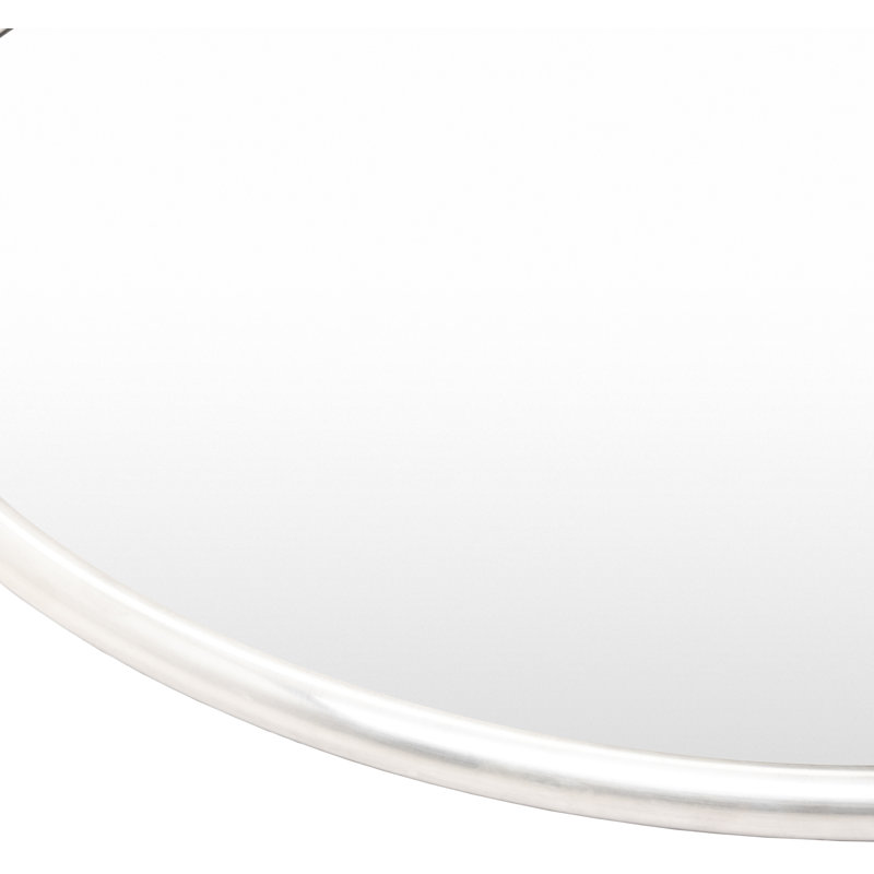 Globes Metal Flat Wall Mirror, 26.5" x 22.5", Silver