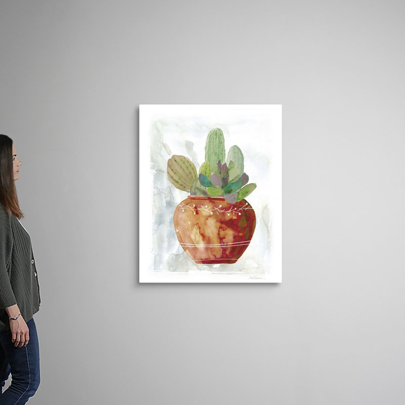 «Terracotta Succulent», art mural sur toile, Toile tendue, H 40 po x l 32 po x P 1,25 po
