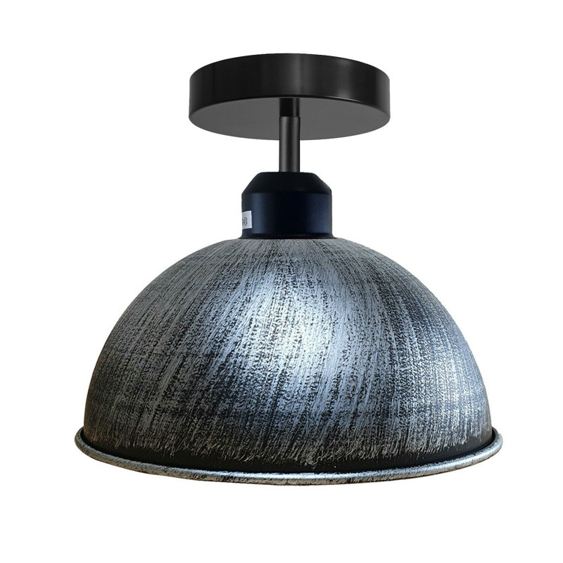 Bustillos Semi Flush Mount, Brused Silver