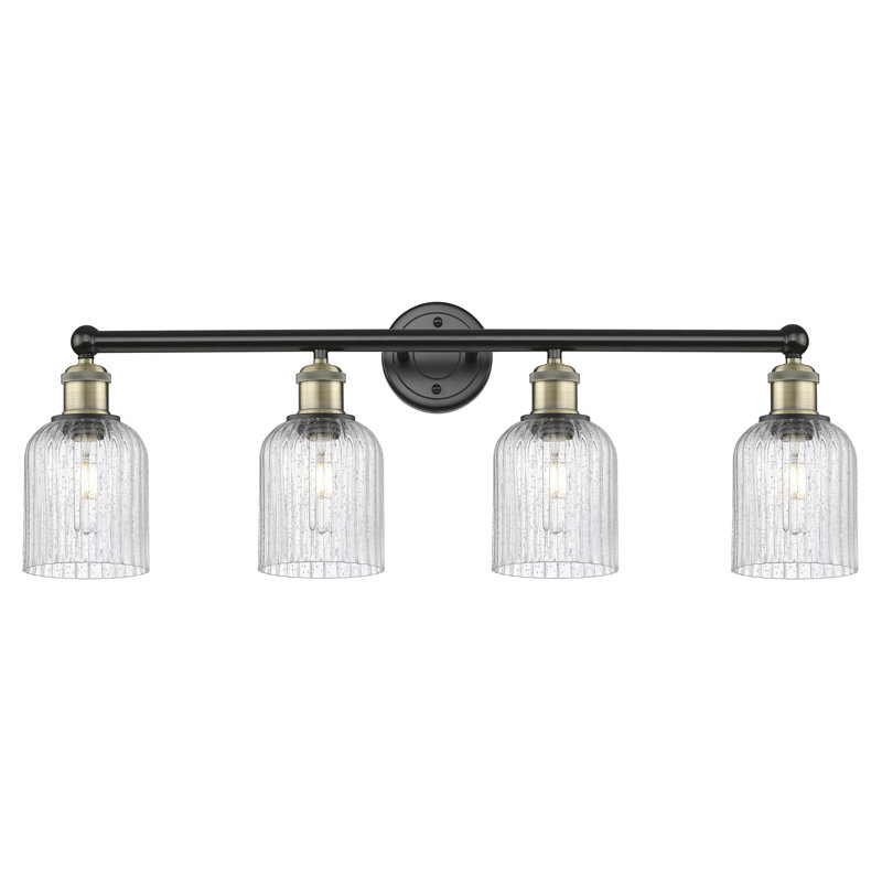 Fiennes 4 - Light Dimmable Vanity Light, Black Antique Brass, Seedy