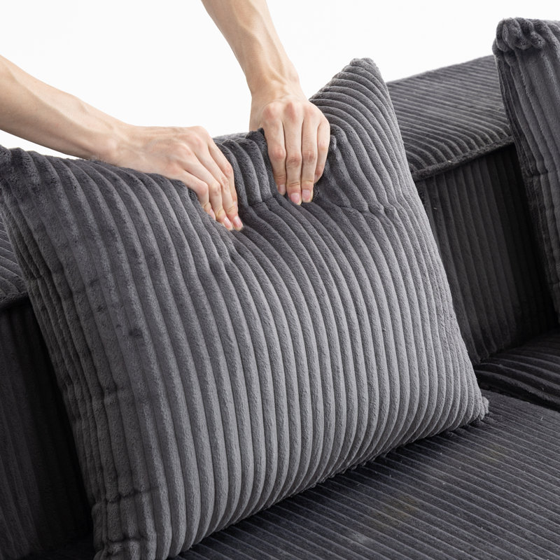 Canapé multifonctionnel en velours côtelé au design moderne pour des espaces de vie polyvalents