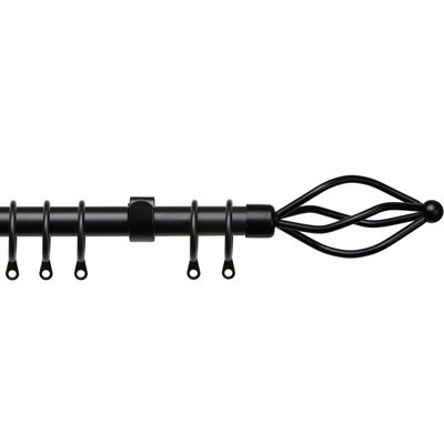 Jetta Adjustable 317.5 cm to 546.1 cm Single Curtain Pole 4.83 cm