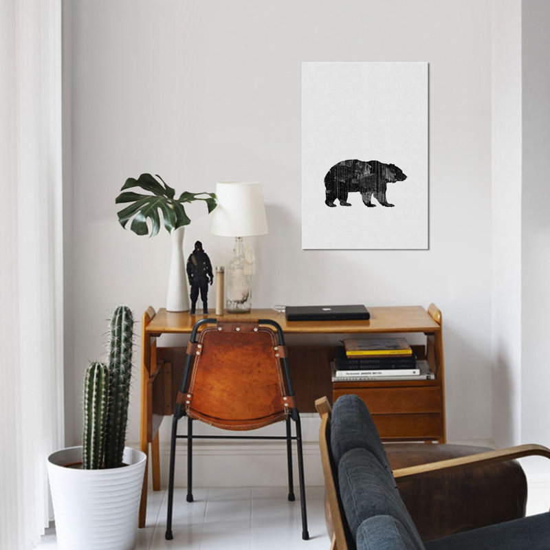 «Bear», impression sur toile, H 40 po x l 26 po x P 1,5 po, Pas de tapis, Toile tendue