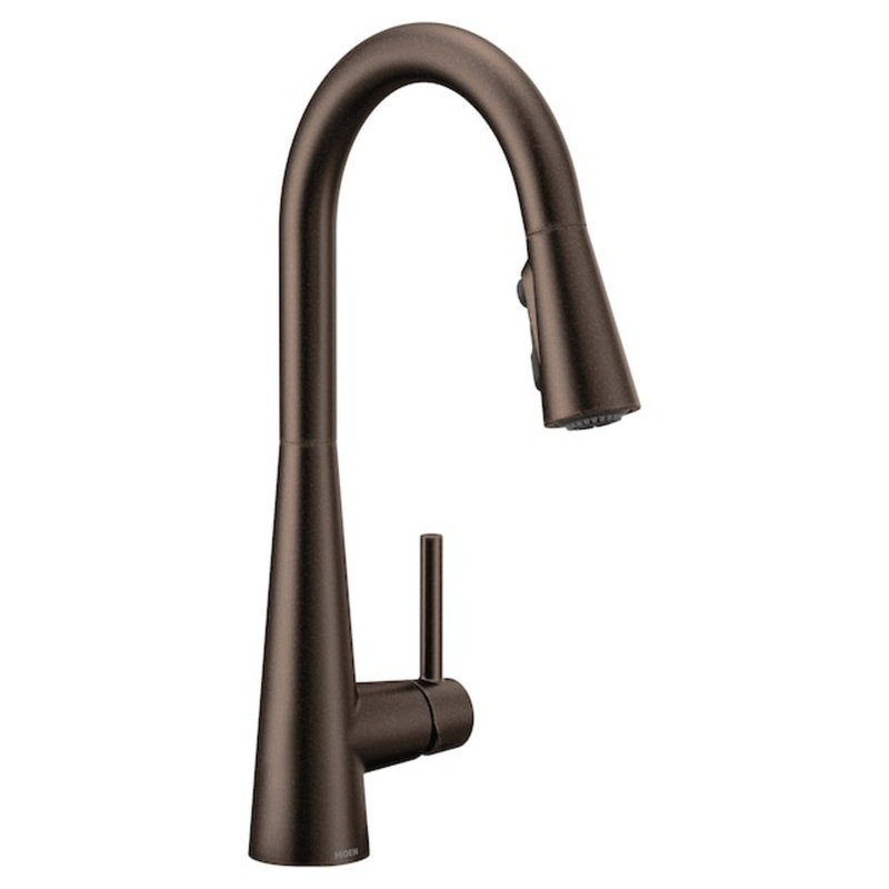Moen Sleek Pull Down Single Handle Kitchen Faucet with Power Boost Technology and Duralock, Oil Rubbed Bronze