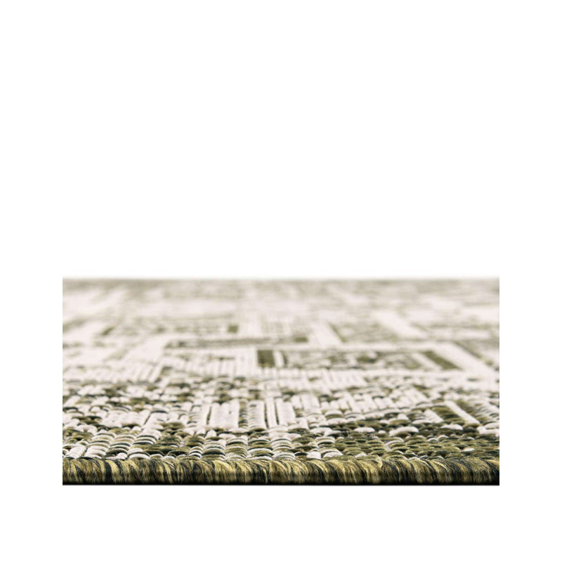 Tapis intérieur / extérieur bleu Alvenia Southwestern, Rectangle 3 pi 3 po x 5 pi 3 po