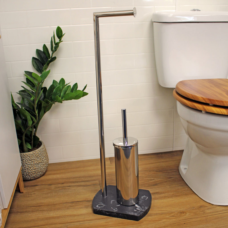 Cvetko Free Standing Toilet Paper Holder, Grey