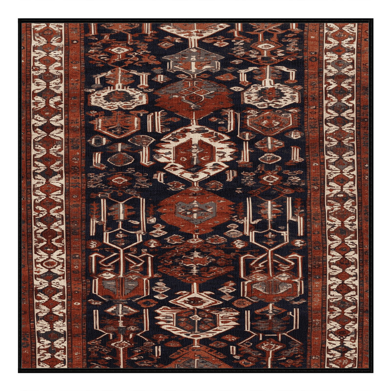 Tapis brun turc lavable à la machine, Carré 3 pi
