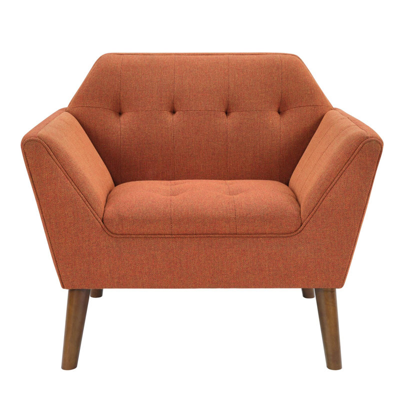 Fauteuil rembourré avec dossier touffeté de 37 po de largeur Merrylite, Épice