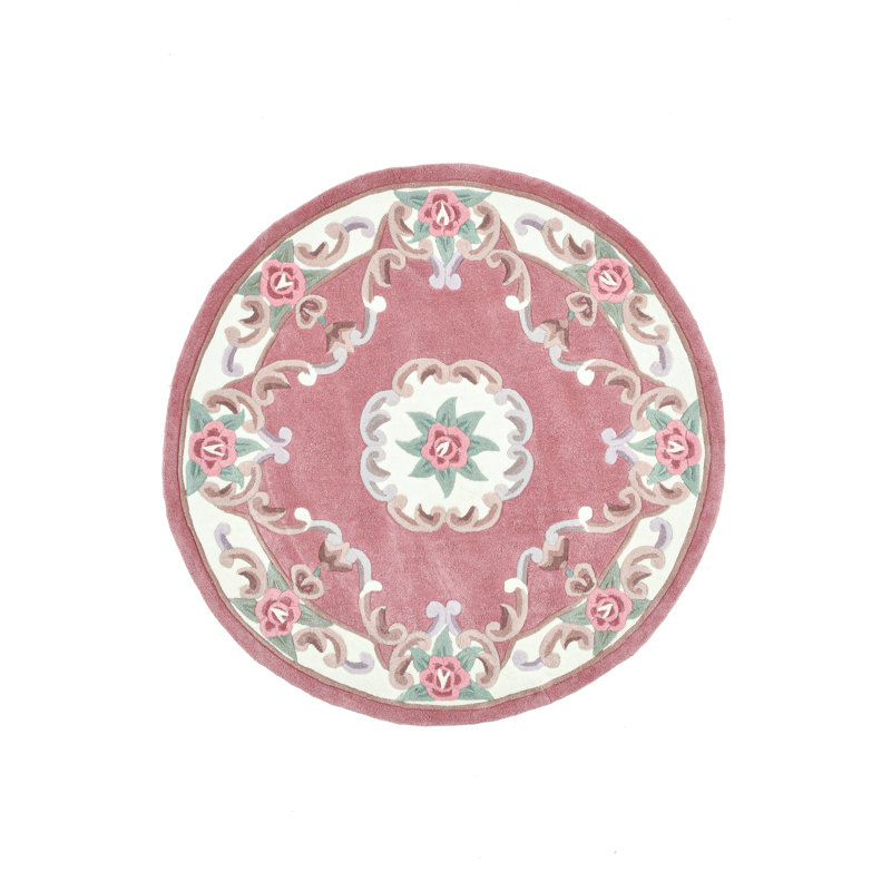 Handmade Costilla Rug In Pink, Round 190cm