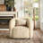 Zenaida 33" Fur Swivel Upholstered Barrel Accent Arm Chair