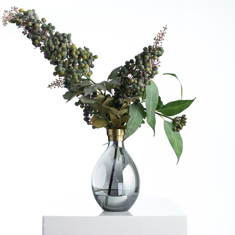 Arrangement floral d'eucalyptus dans un vase, H 18 po x l 14 po x P 12 po