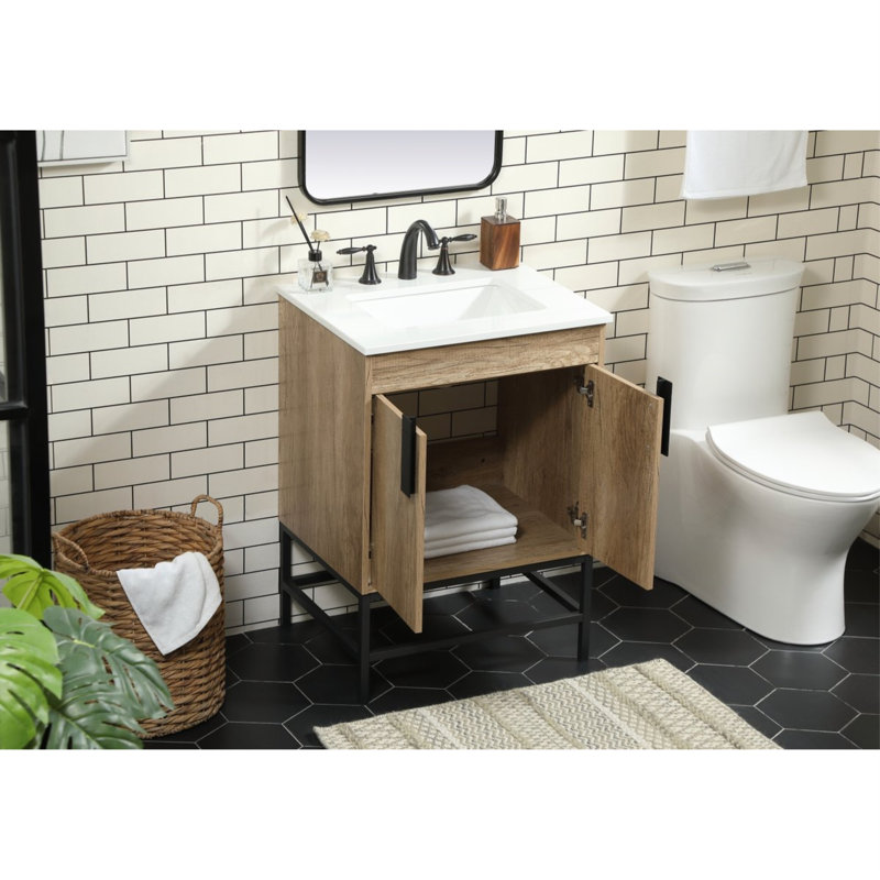 Ensemble de meuble-lavabo simple 24 po Eugene, chêne naturel
