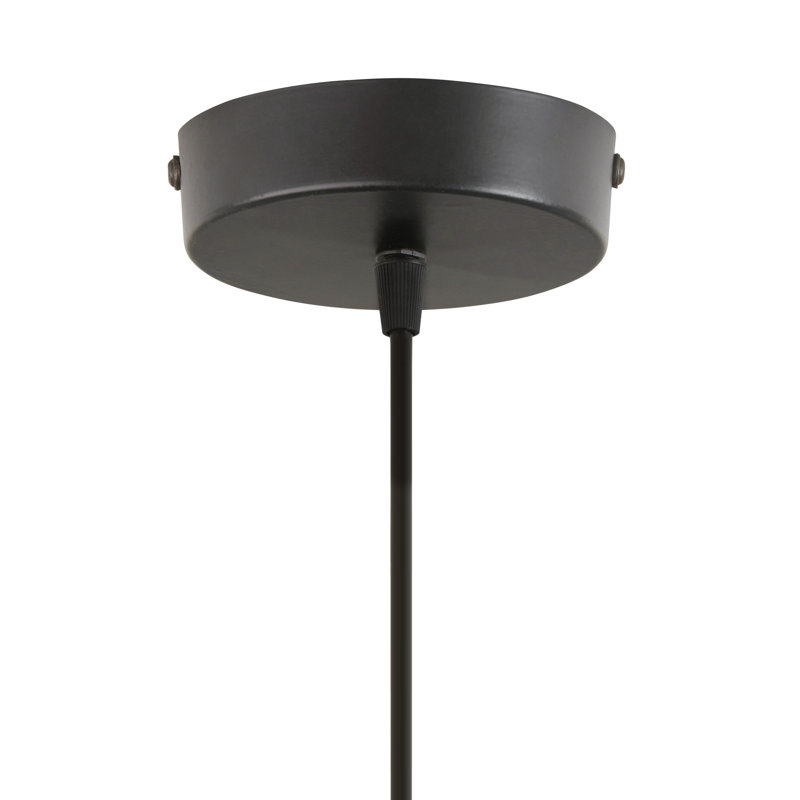 Lampe suspendue en forme de cône en satin noir l 11,8 po Leslie
